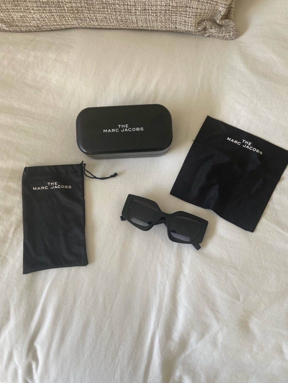 Marc Jacobs Black Oversized Square Sunglasses with Branded Case